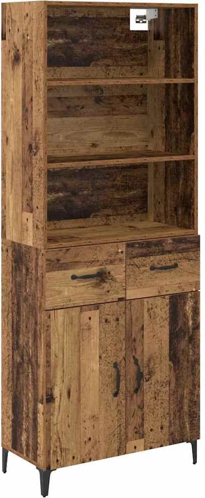 vidaXL Bufet cu sertar Lemn Vechi 69,5 x 34 x 180 cm Lemn compozit