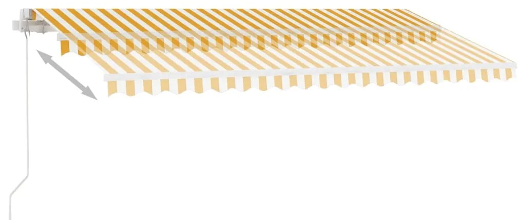 Copertina autonoma retractabila manual, galben alb, 400x350 cm Galben si alb, 400 x 350 cm