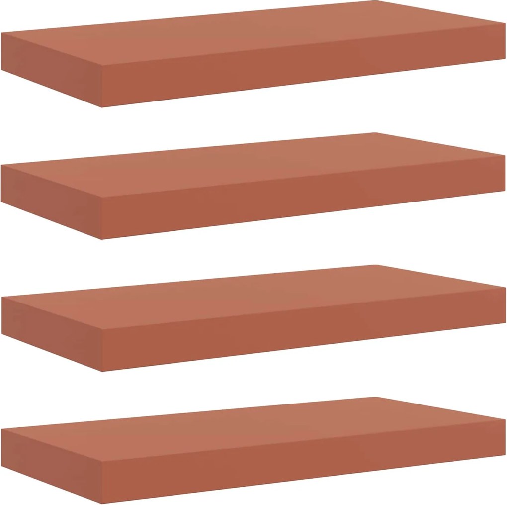 vidaXL Raft de perete 4 pcs Roșu 50 x 23 x 4 cm Lemn compozit