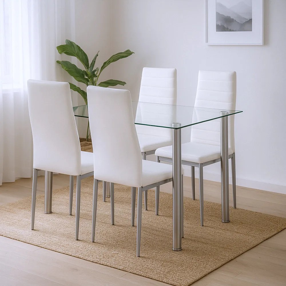 Mateo 4+1 set de sufragerie alb-gri