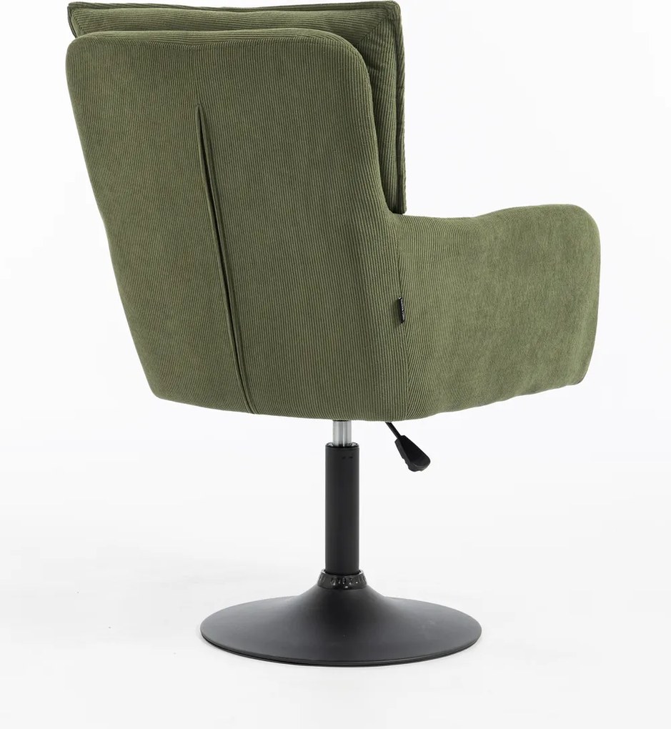 HR250N Scaun Catifea Reiată Premium culoare verde salvie Bază Neagră