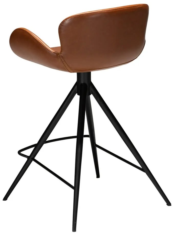 Scaun bar din piele ecologică DAN–FORM Denmark Gaia, înălțime 87 cm, maro coniac