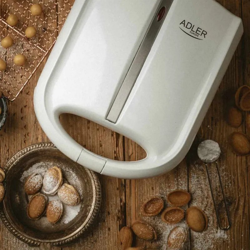 Aparat Adler AD 3039 pentru Copt Prajitura Forme Coji de Nuci, Putere 1600W, Placi Neaderente