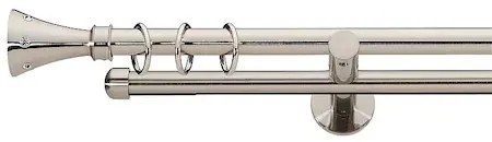 Galerie dubla Carter, teava neteda si profil,grosime 19mm, inox, (Alege marime: 200 cm)