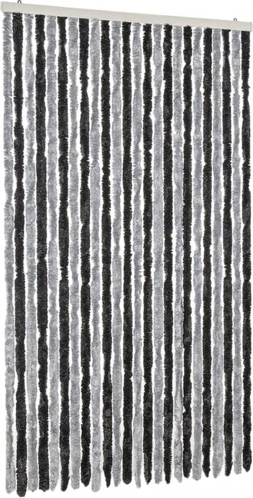 vidaXL Perdea pentru insecte, gri și negru, 100x230 cm, chenille