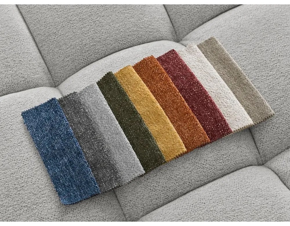 Colțar gri deschis extensibil/cu spațiu de depozitare cu tapițerie din chenille (cu colț pe partea stângă/în formă de "U") Everest – Bobochic Paris