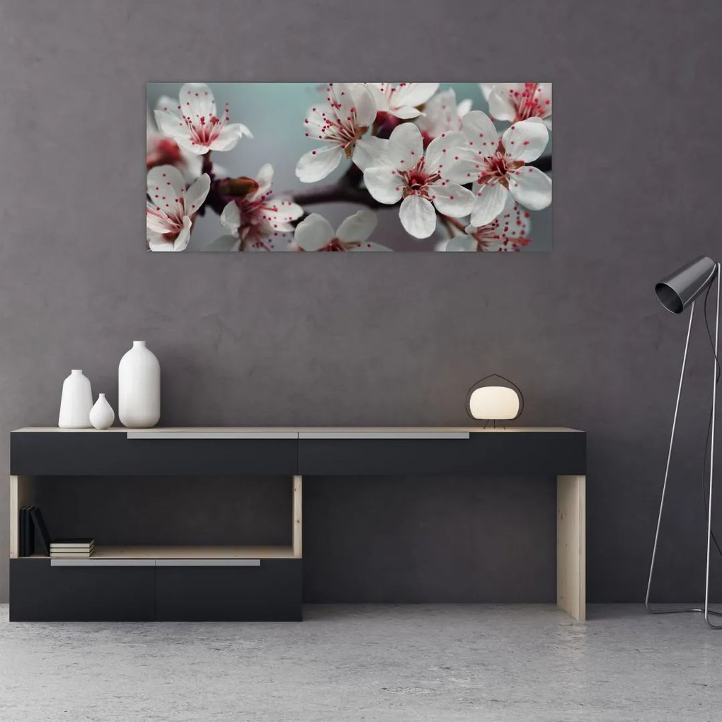 Tablou cu floare - roșie (120x50 cm)