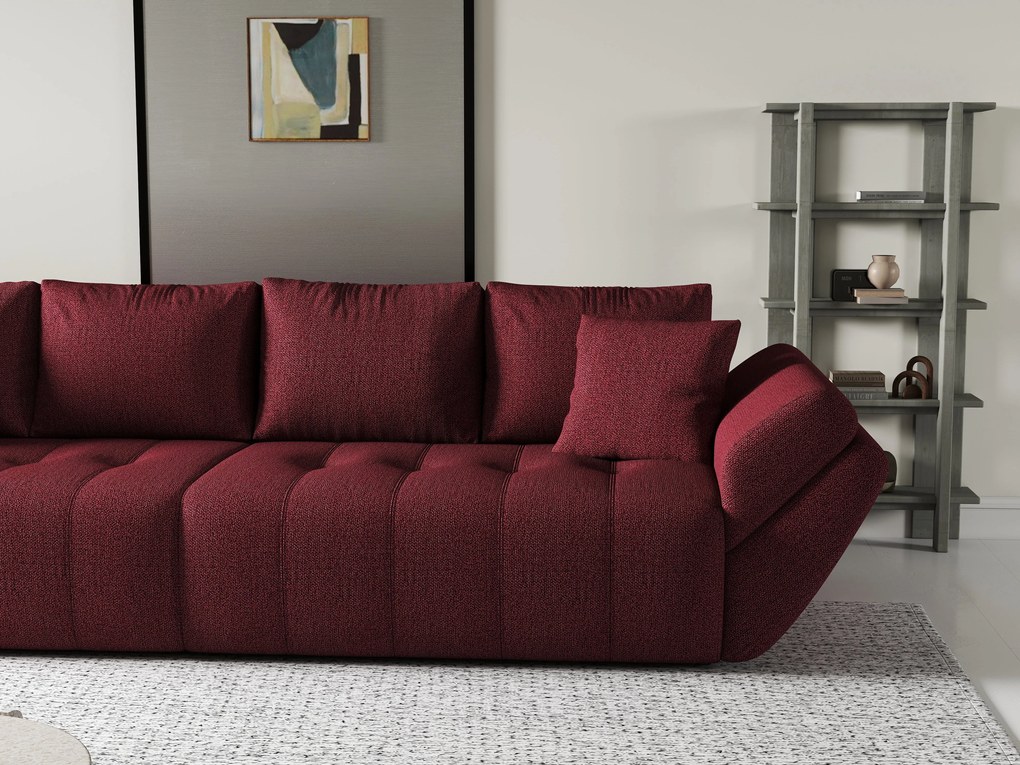 Canapea extensibilă dumonde cu ladă de depozitare si sezut confortabil din spuma high-density, Berlin Enjoy Red 300x100 cm
