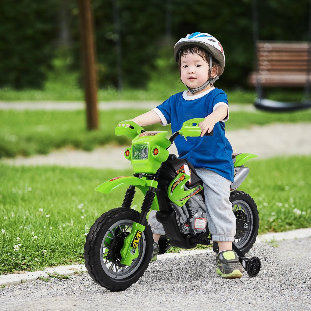 HOMCOM Motocicletă Electrică pentru Copii cu Role, 102×58×66 cm, Verde | Aosom Romania