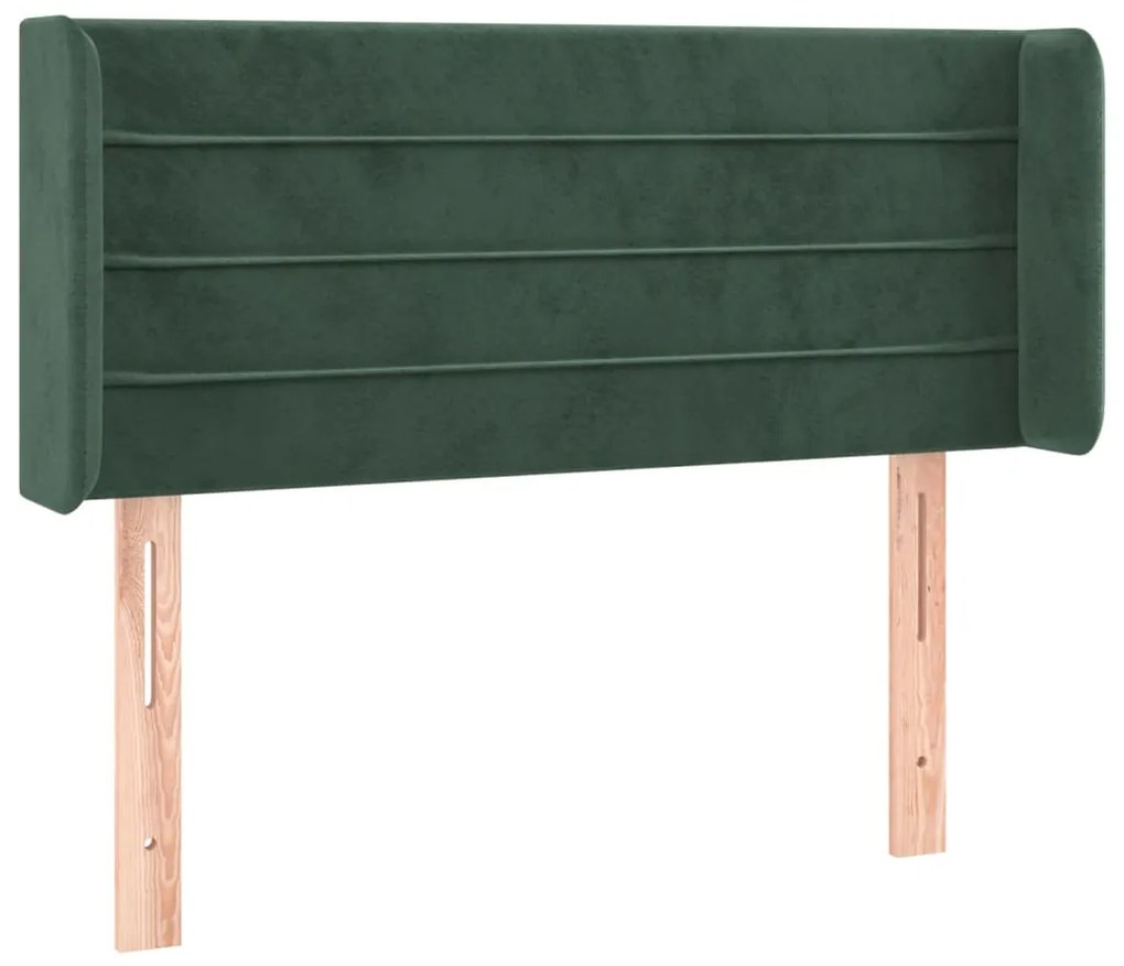 3118953 vidaXL Tăblie de pat cu aripioare verde închis 103x16x78/88 cm catifea