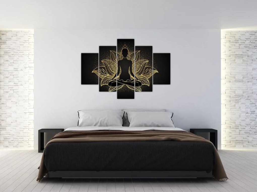 Tablou - Silueta într-o floare de lotus (150x105 cm)