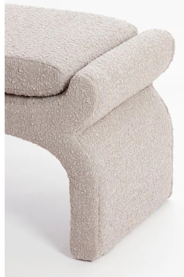Bancă bej cu tapițerie din țesătură bouclé Nafya – Light & Living