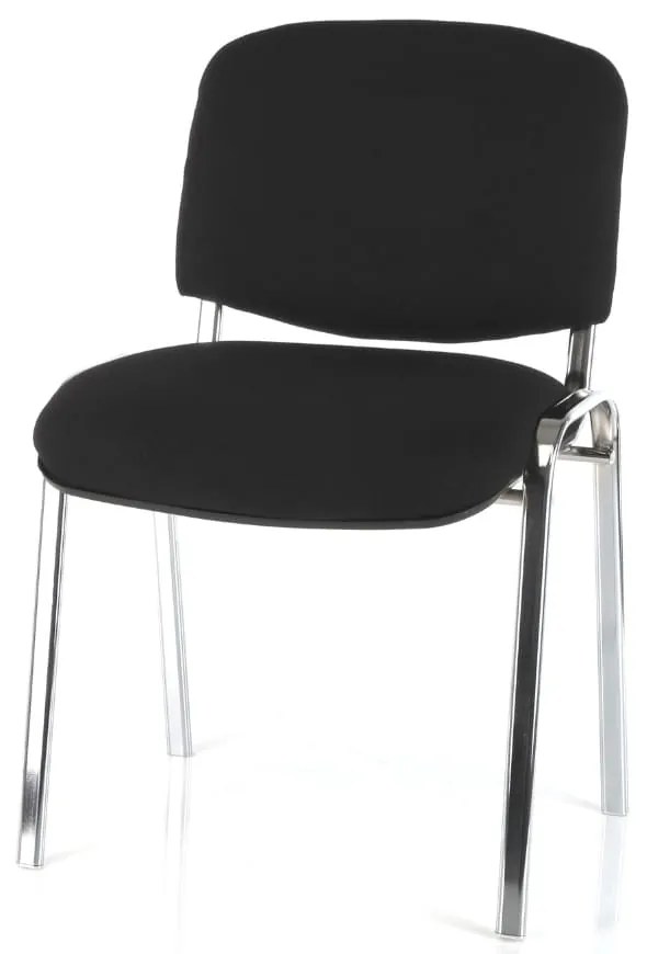 Scaun conferinta Viva N, picioare cromate, negru
