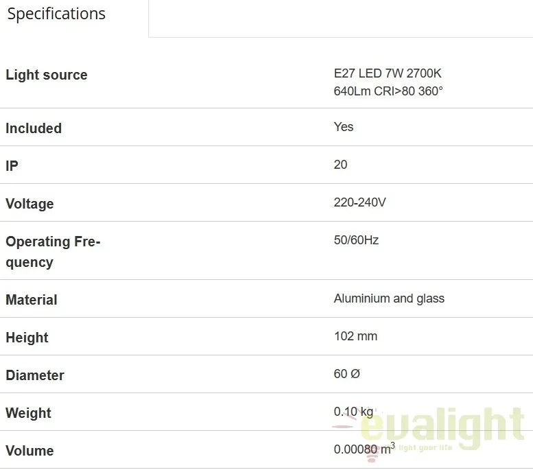 Bec LED STANDARD MATT E27 7W 2700K 17463