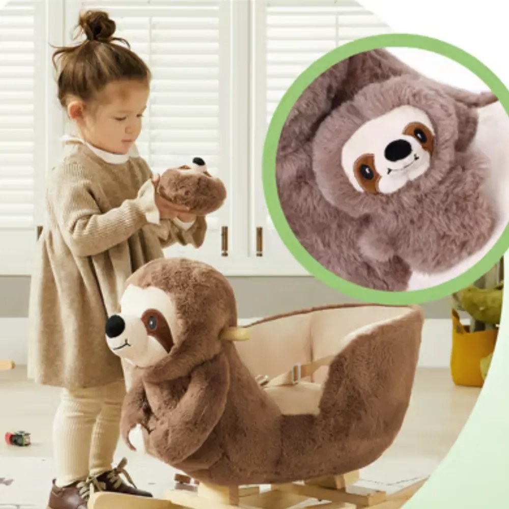 Balansoar leneș cu centură de siguranță, maro Spielwerk