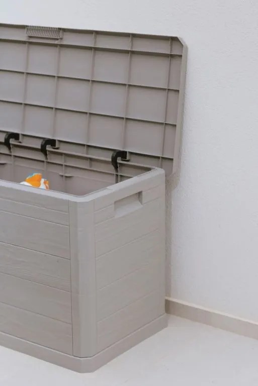 WOODYS Garden cutie de depozitare din plastic 280 L, gri des