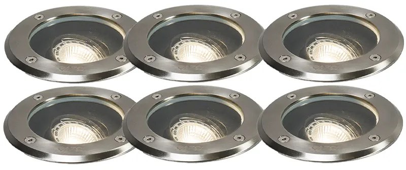 Set de 6 spoturi de sol inteligente pentru exterior reglabile, inclusiv WiFi GU10 - Delux