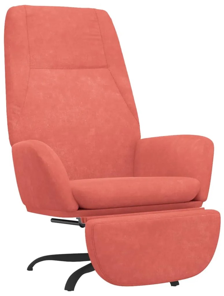 3097852 vidaXL Scaun de relaxare cu taburet, roz, catifea