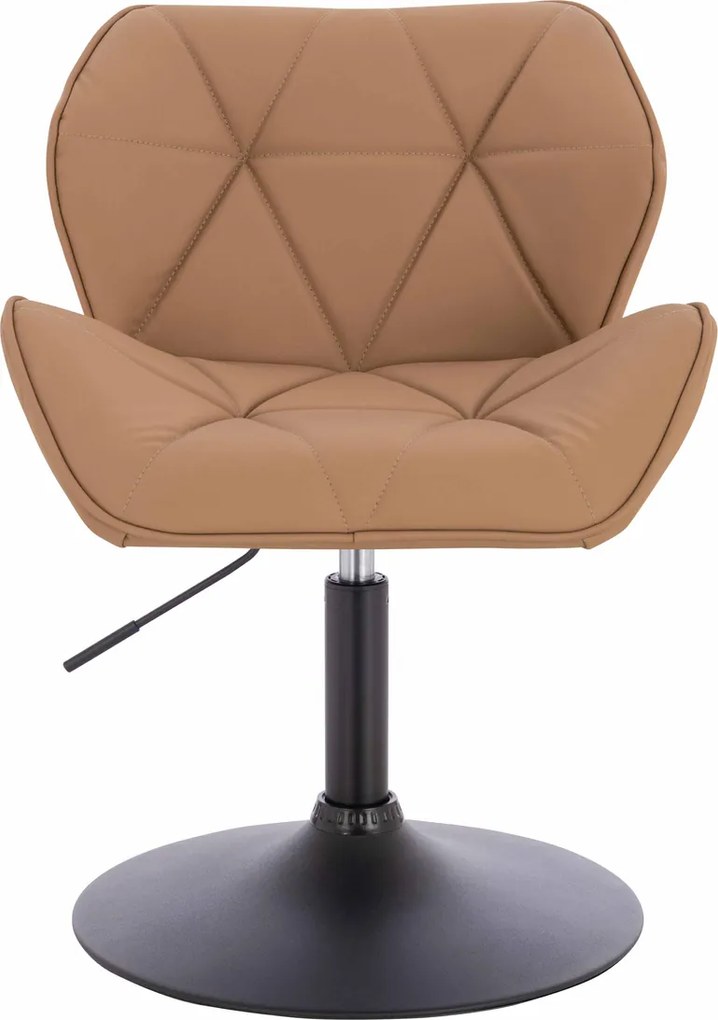 HR111N Scaun Caramel Piele Ecologica Premium Soft cu Bază Neagră