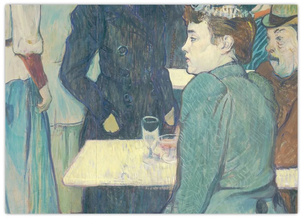 Tablou pe sticlă - Henri de Toulouse-Lautrec, A Corner of the Moulin de la Galette, reproducere (70x50 cm)