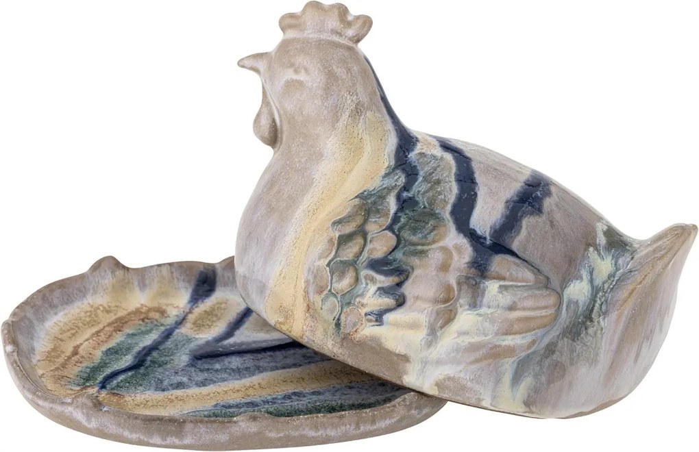 Untieră ceramică în formă de găină, din ceramică glazurată manual, 19×13×13 cm, „Heni"