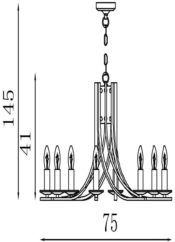 Candelabru stil elegant metal alama Ascona 8L