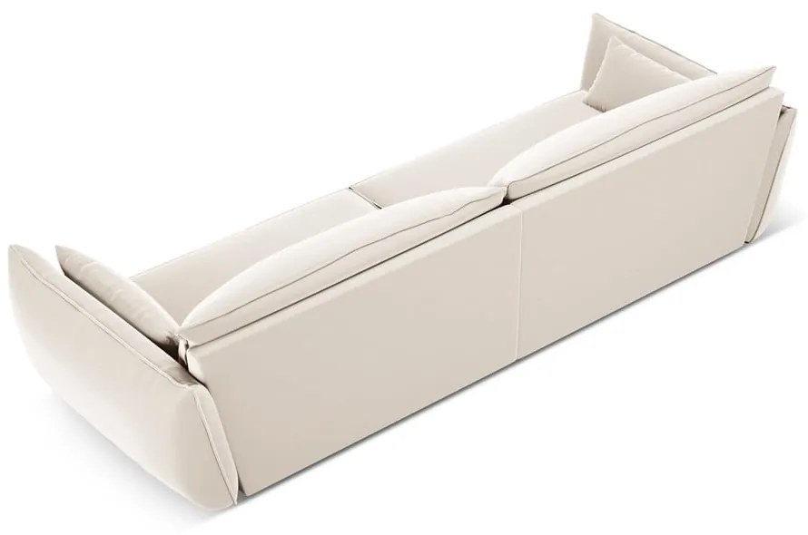 Canapea bej cu tapițerie din catifea 248 cm Vanda – Mazzini Sofas