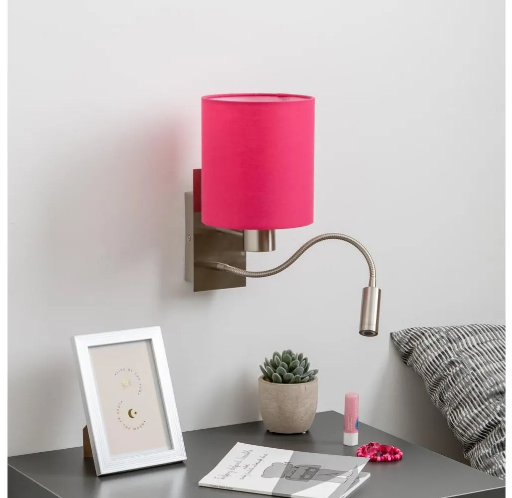 Lampă LED de perete Brilagi NUBILA 1xE27/25W/230V + LED/3W crom mat/roz