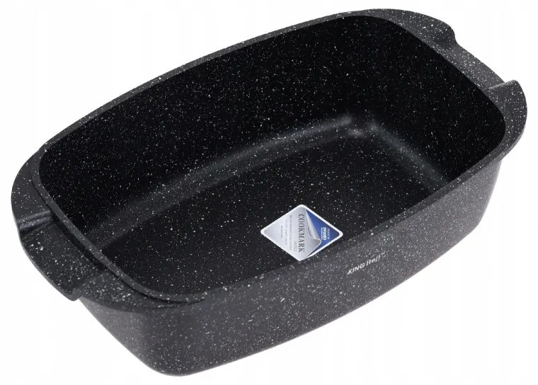 Oala tip roaster pentru cuptor si plita Kinghoff KH 1608, 5,5 litri, Capac cu dozator, Finisaj marmura, Inductie, Negru