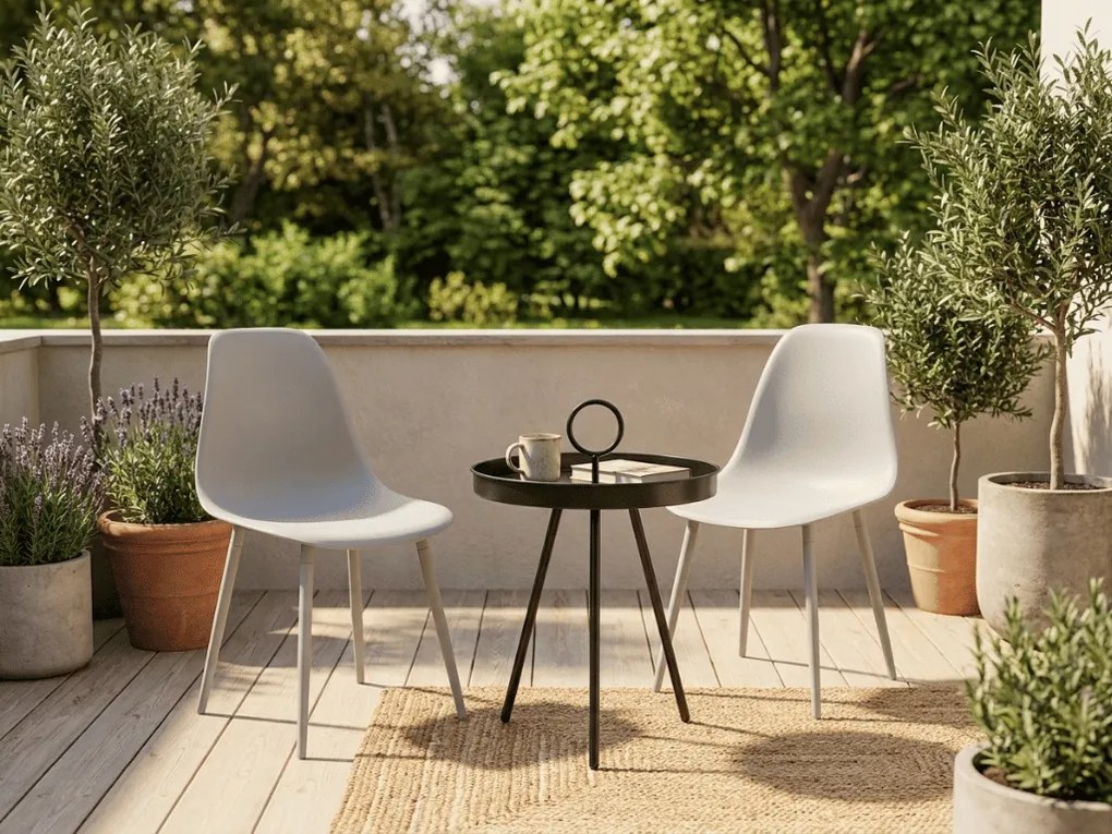 Set de gradina OSAKA SIRVON - 2 scaune si masa rotunda, gri deschis