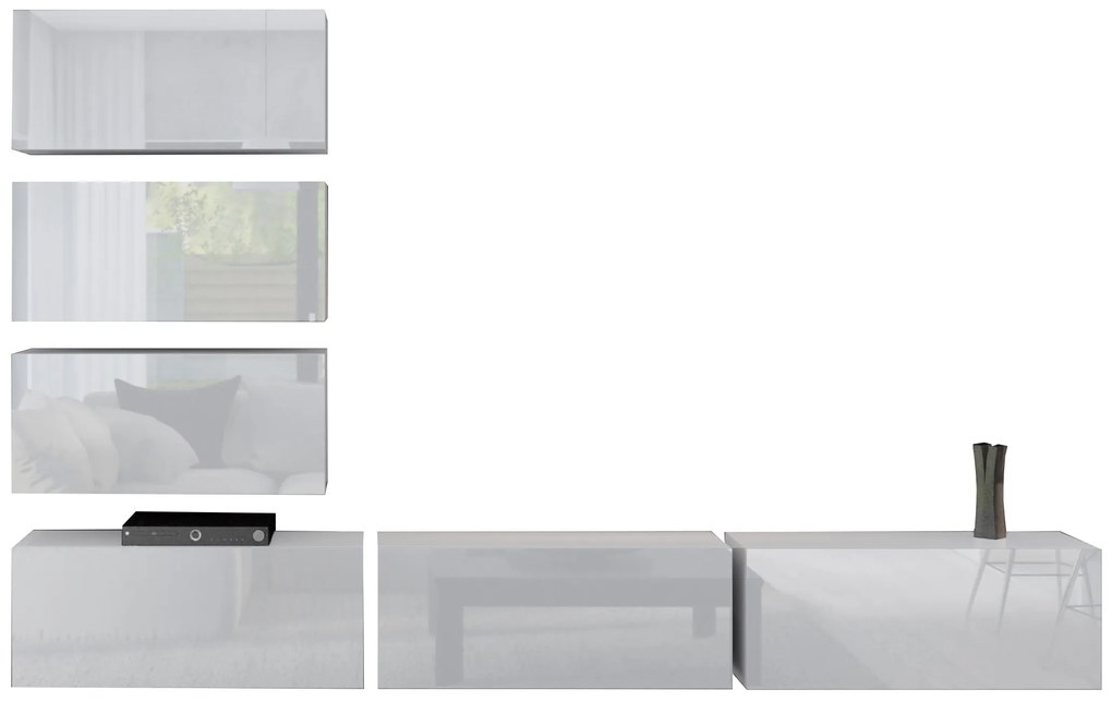 Mobilier living Begonia (alb + alb lucios). 1007687