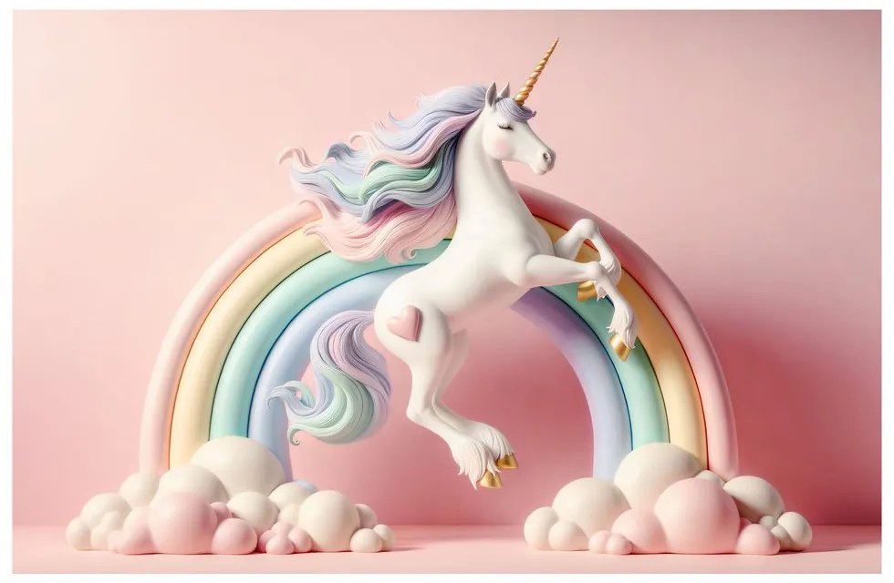 Tablou unicorn magic cu curcubeu
