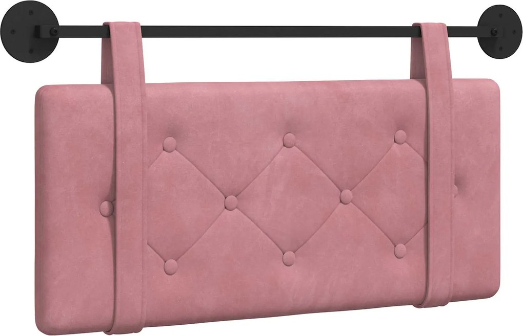 vidaXL Cap de pat suspendat Pe perete Roz 90 x 55 x 5 cm Catifea