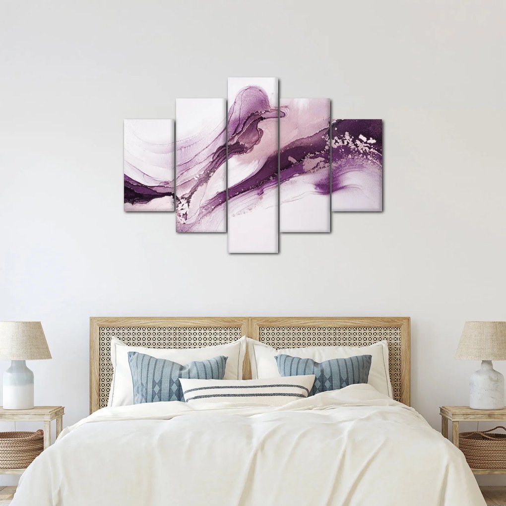 Tablou - Artă fluidă violet (150x105 cm)