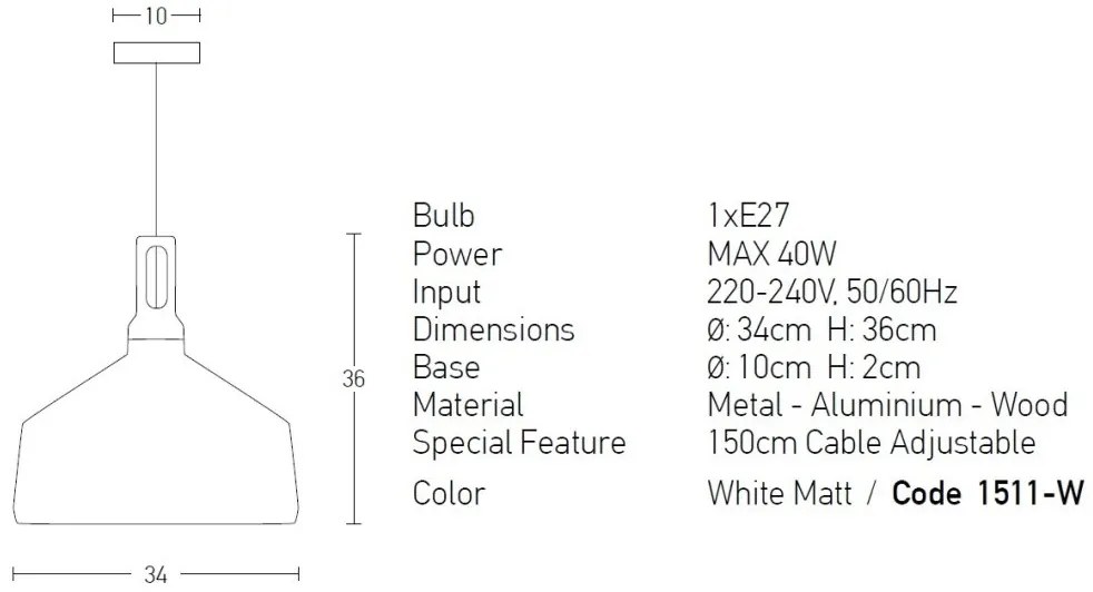 Lustra, Pendul design nordic White