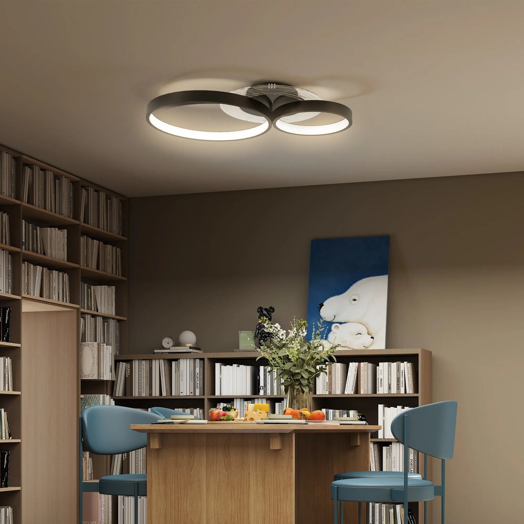 HOMCOM Lampă de tavan LED Modernă cu Intensitate Reglabilă, Putere 40W, Negru | Aosom Romania