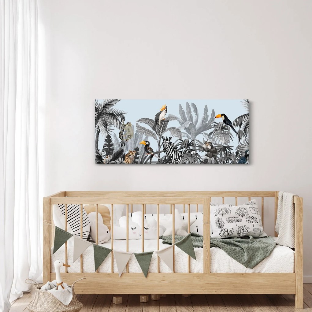 Tablou - Animale în pădurea tropicală (120x50 cm)