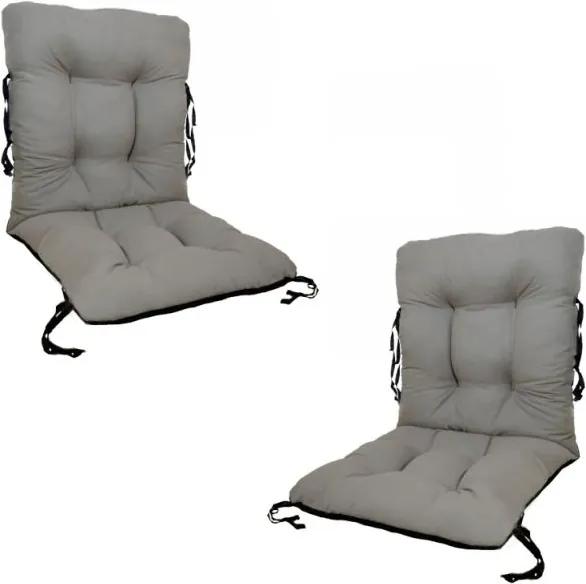 Set 2 perne decorative pentru scaun de bucatarie cu spatar, dimensiune sezut 42x40 cm, spatar 42x50 cm, culoare gri