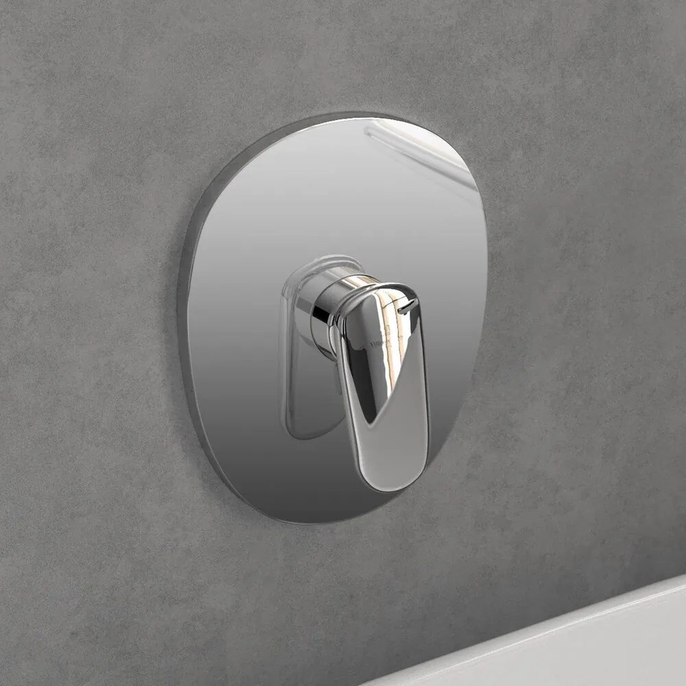 Baterie dus incastrata Villeroy&Boch Antao crom lucios fara corp ingropat