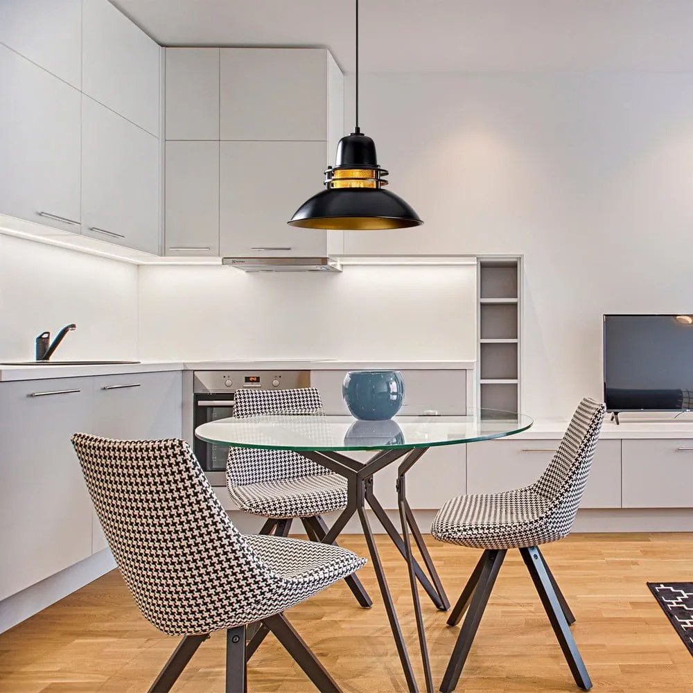 Lustră neagră cu abajur din metal ø 34 cm Tovar – Opviq lights