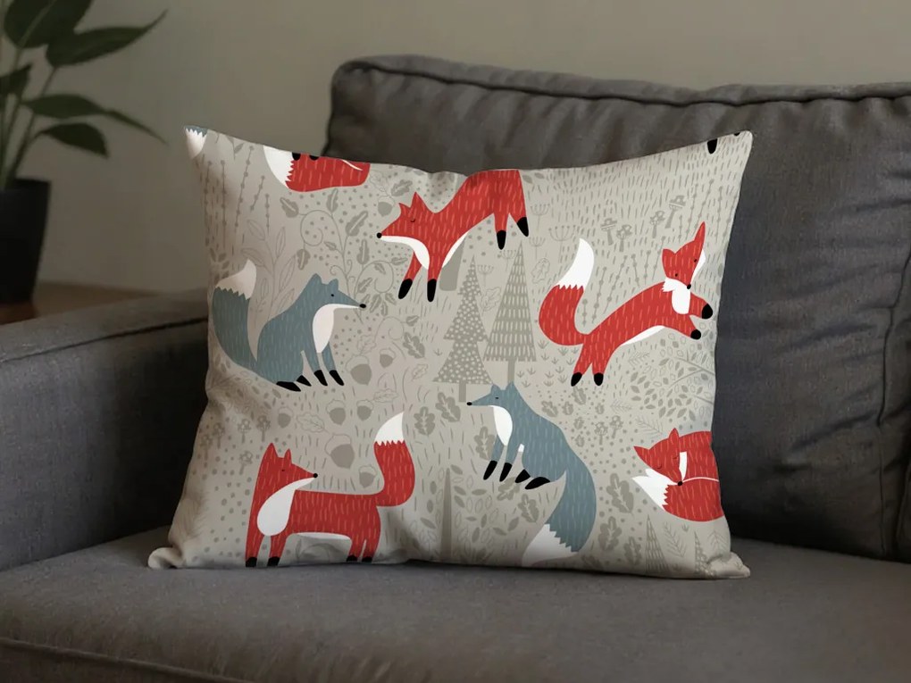 Husa de perna din bumbac FOXIVA 40x60 cm, gri