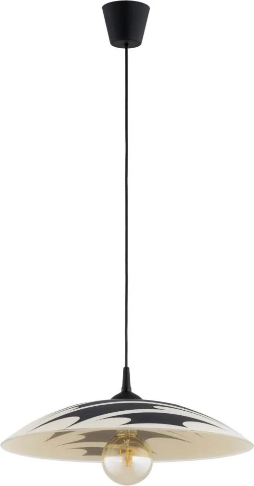 Lustră pe cablu ARMI, 1xE27/15W/230V, negru/bej