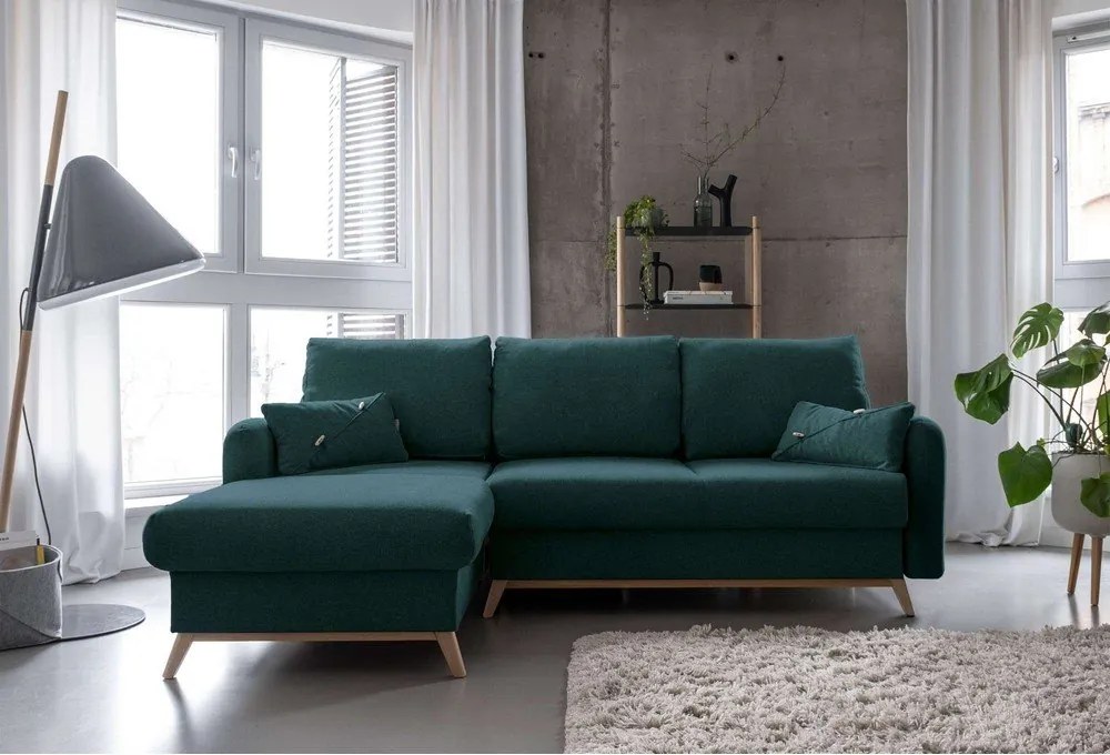 Colțar extensibil cu șezlong pe partea stângă Miuform Scandic Lagom, turcoaz