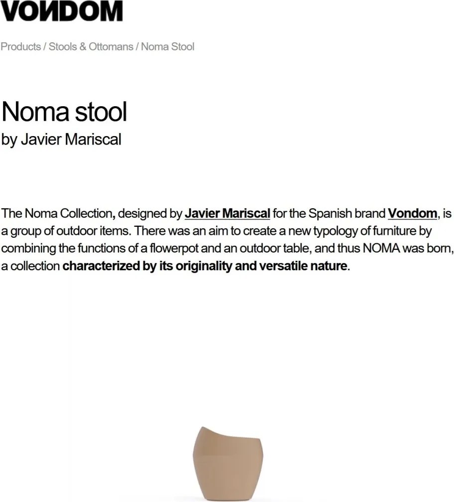 Scaun / Taburete de exterior / interior design modern premium MOMA STOOL 45059A Vondom