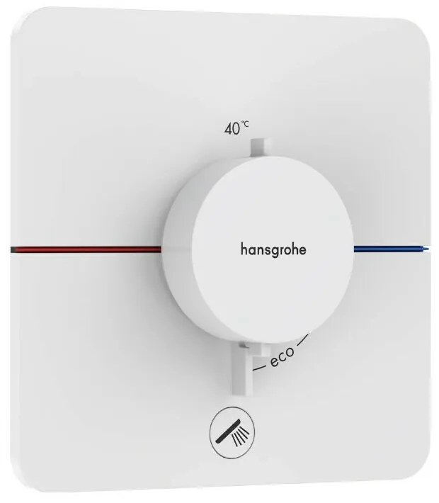 Baterie dus termostatata incastrata alb mat Hansgrohe ShowerSelect Comfort Q 1 functie si iesire suplimentara