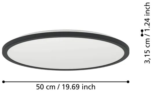 Plafonieră LED RGBW dimabilă de exterior Eglo 901465 ROVITO-Z 16,8W/230V d. 50 cm IP44 negru