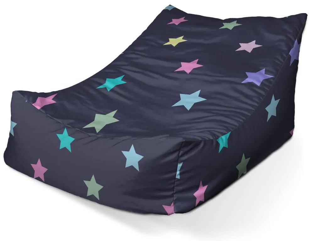 Sac de șezut Lounge stele pe albastru - pentru copii, colorat