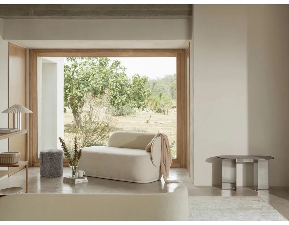 Taburet gri cu tapițerie din țesătură bouclé Teddy – Blomus