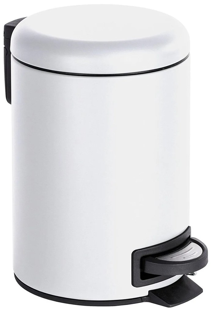 Coș de baie LEMAN MATT, recipient pentru gunoi, 3 l, WENKO, alb