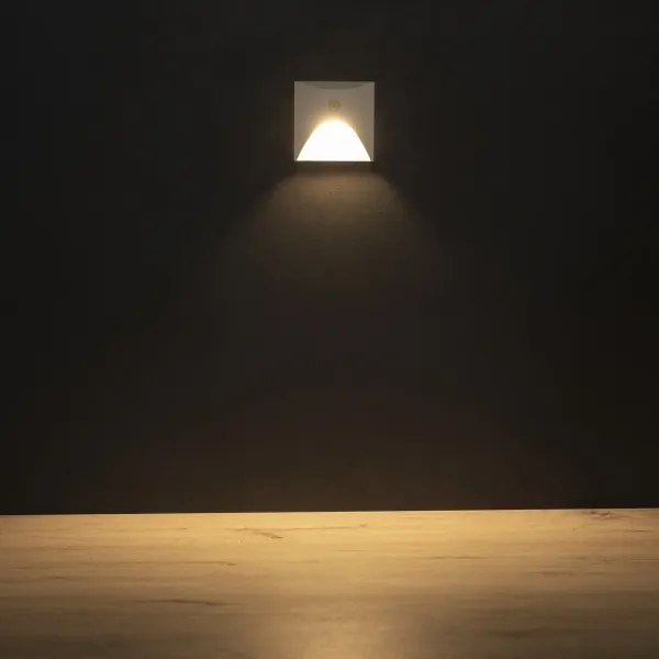 Kanlux 39129 - Lampă LED pentru trepte cu senzor EXIN 2,5W/230V 3000K IP65 albă, pătrată